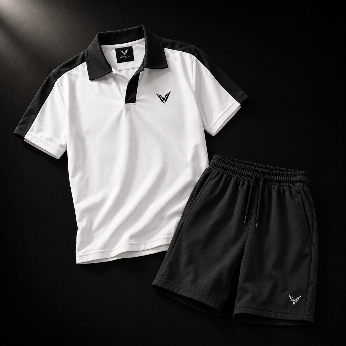 Conjunto Polo Panel VEYRON - Blanco / Negro