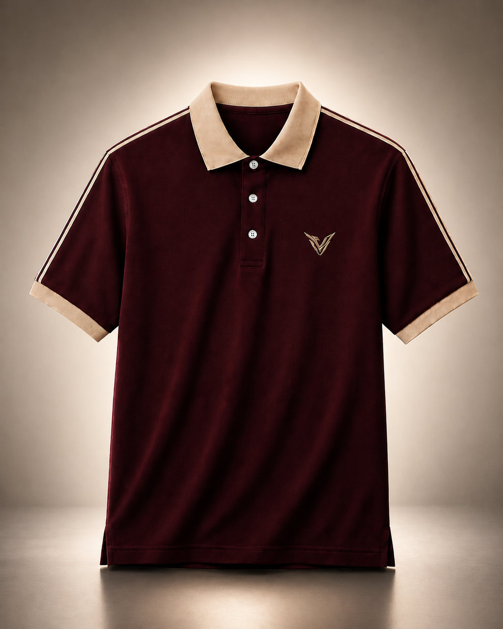 Polo Veyron Heritage Vinotinto con Cuello Beige Premium