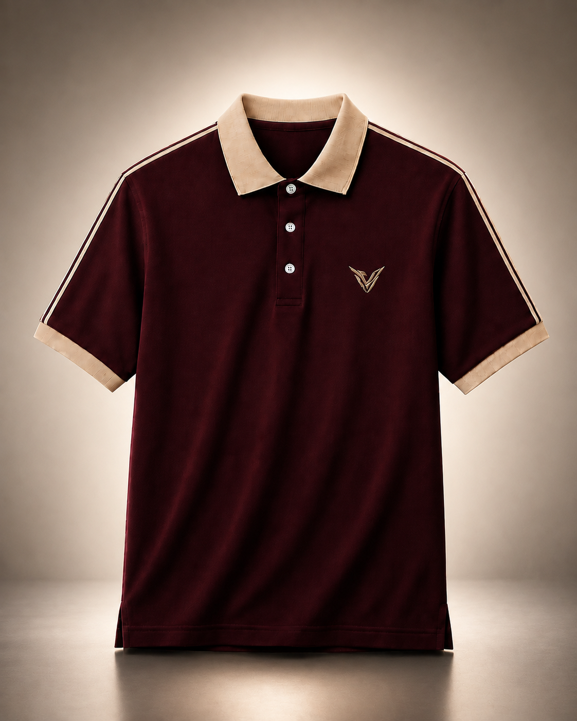 Polo Veyron Heritage Vinotinto con Cuello Beige Premium