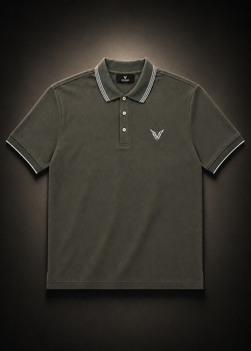 Polo Premium Veyron Gris Grafito Texturizado para Hombre
